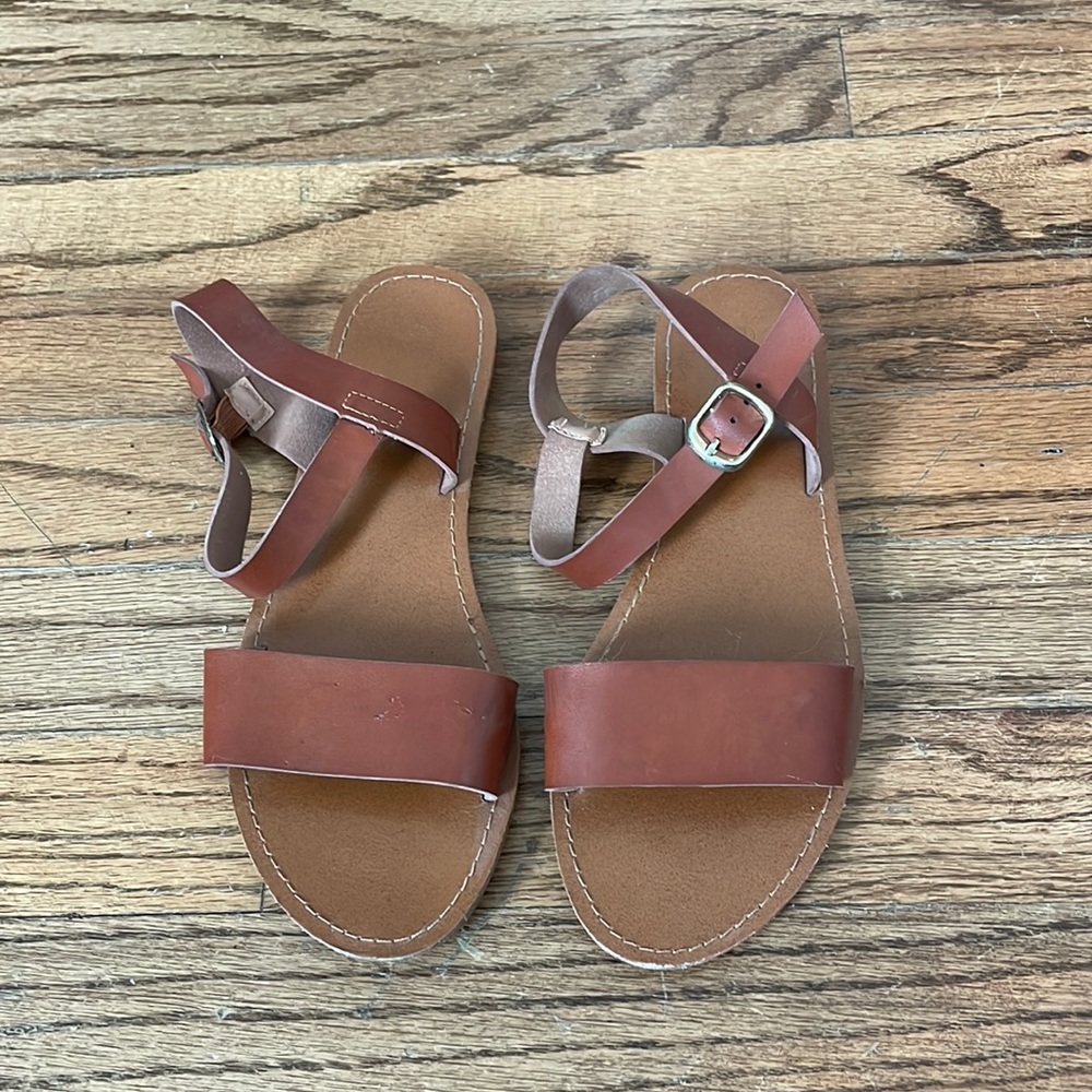 Brown strappy sandals, size 5.5 women